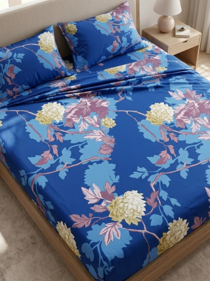 Maroon & Azure Royal Damask