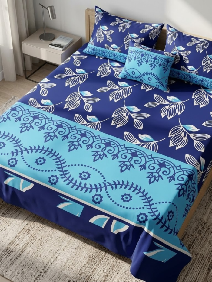 Midnight Blue Floral Elegance