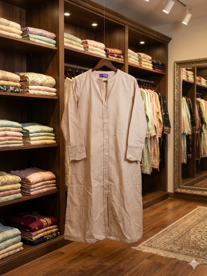 Timeless Taupe – 2-Piece Stitched Ensemble