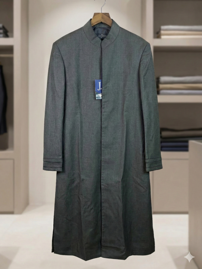 Silver Mist – Textured Embroidered Kurta