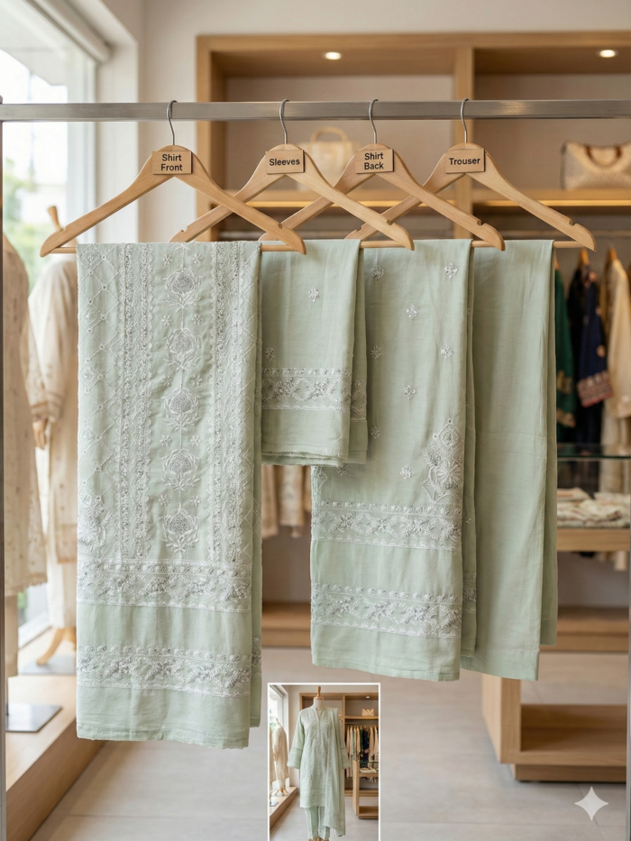 J. Junaid Jamshed – Sage Green Embroidered Unstitched 2-Piece Lawn Suite