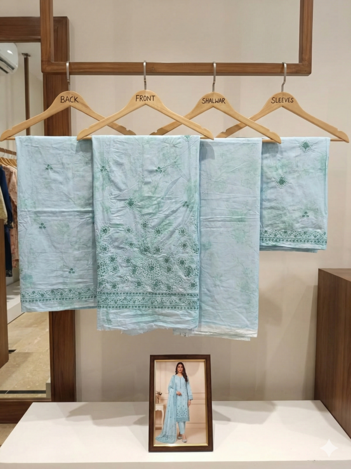 Image– Sky Blue Embroidered Unstitched 2-Piece Lawn Suite