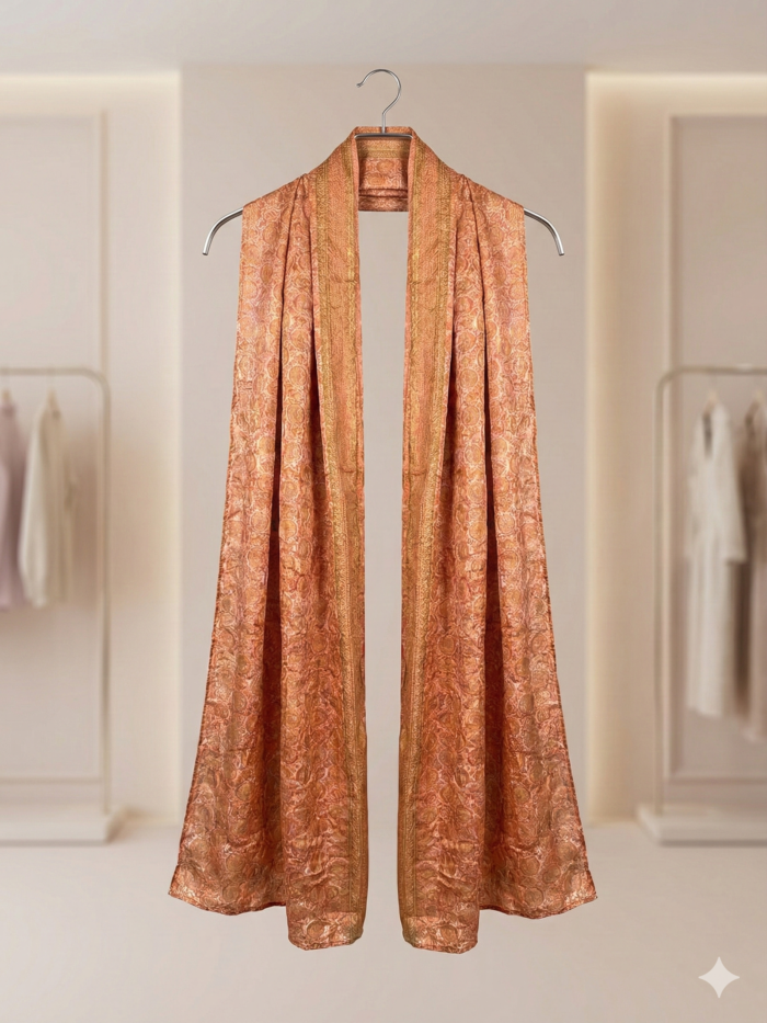 Burnt Orange Zari Woven Dupatta Collection: J. Traditional Series