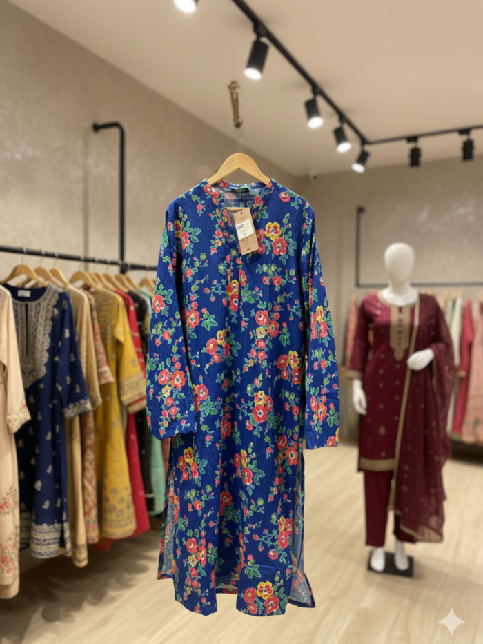 Cobalt Wildflower – Printed 2-Piece Ensemble