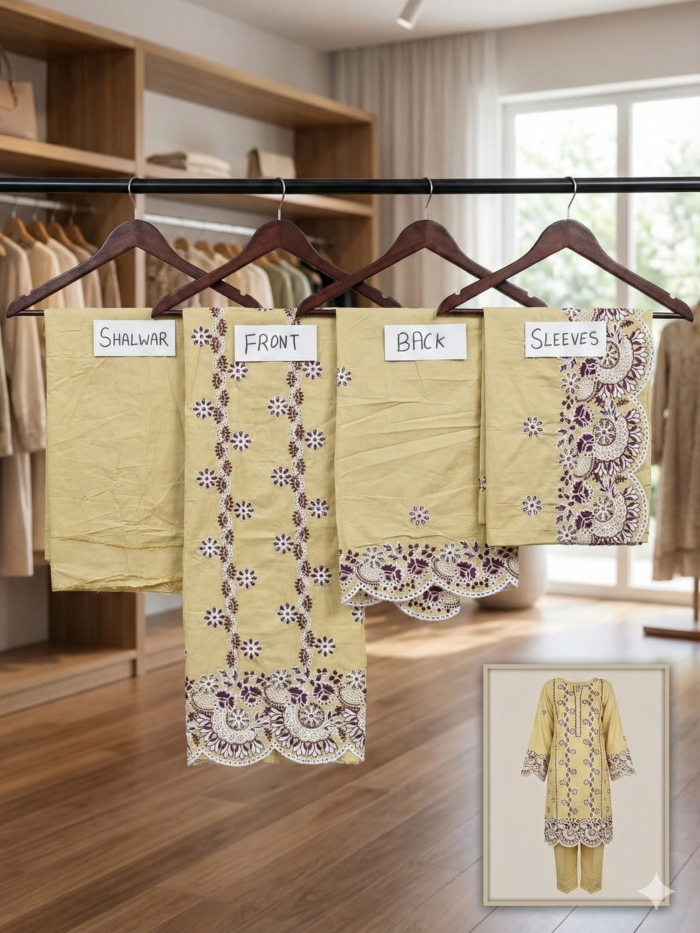 Image 1993 – Mustard Yellow Embroidered Unstitched 2-Piece Lawn Suite