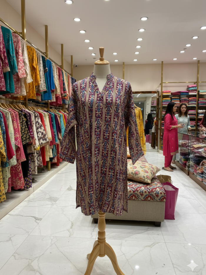 Sapphire Jacquard – Solid 2-Piece Ensemble