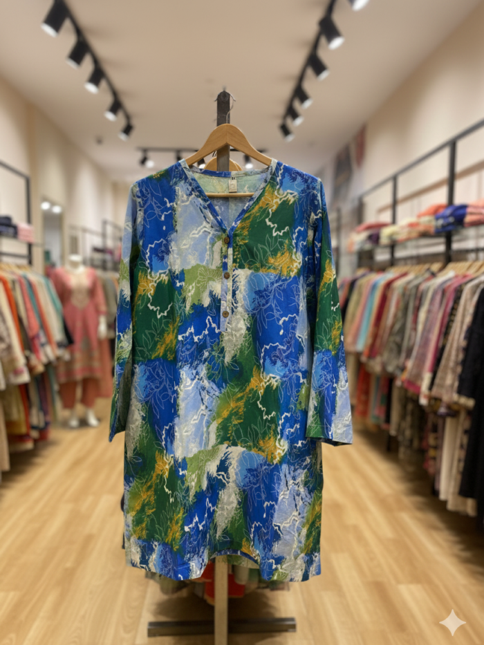 Oceanic Abstract – Printed 2-Piece Ensemble