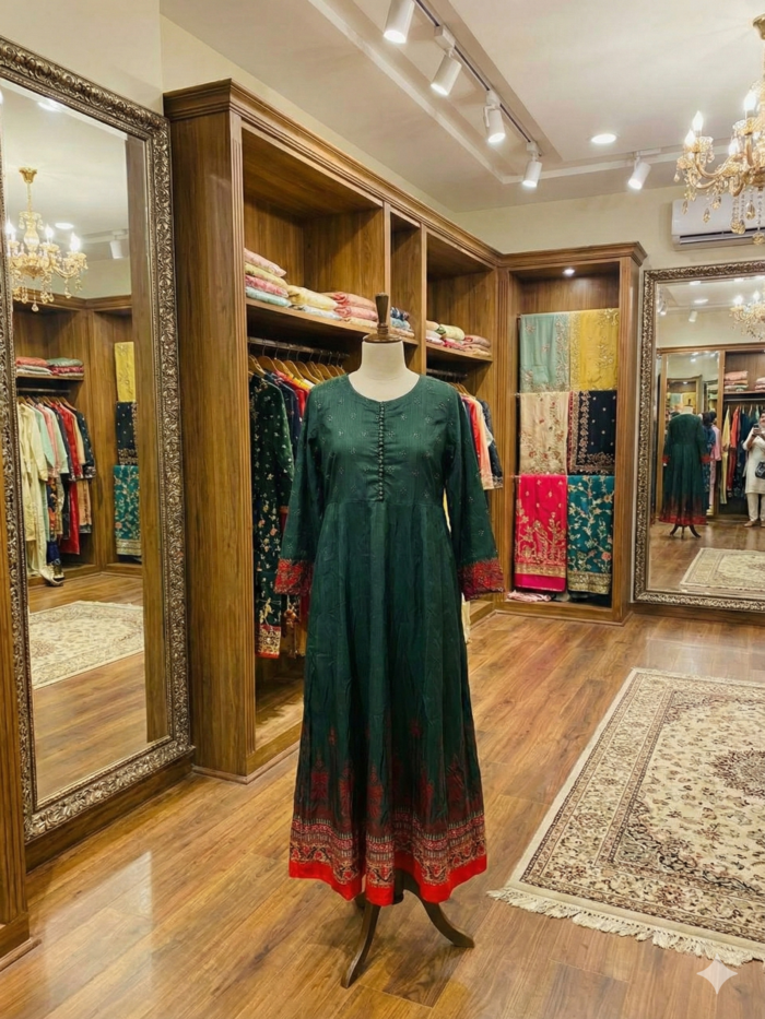 Emerald Folklore – Printed 2-Piece Ensemble