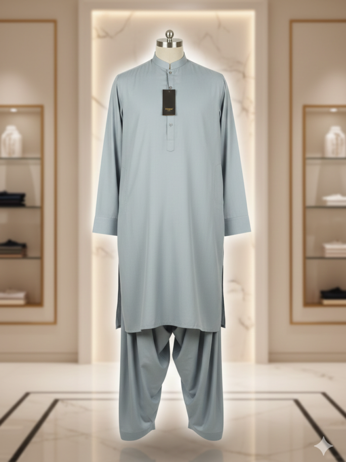 Silver Mist – Premium Wash-and-Wear 2-Piece Suit