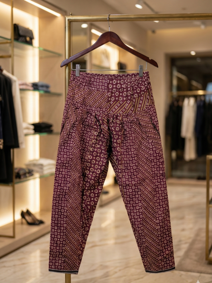 Maroon Traditional Chunri Print Shalwar