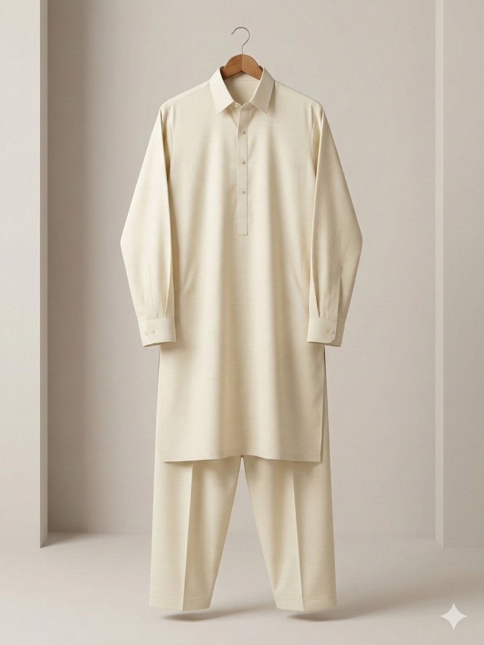 Ivory Cream – Classic Collared 2-Piece Suit