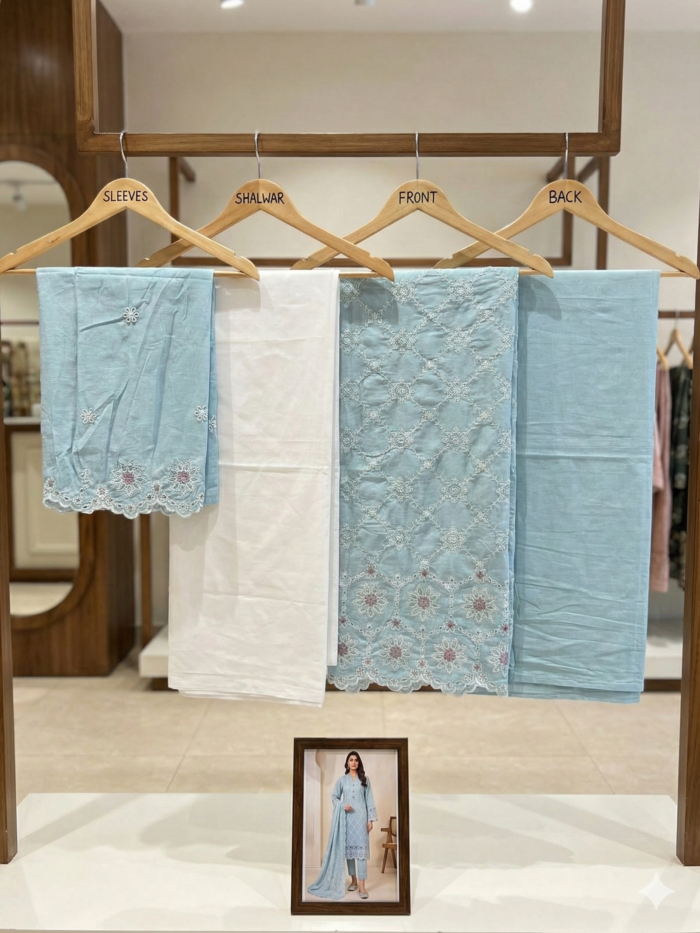 Image 1993 – Teal Blue Embroidered Unstitched 2-Piece Lawn Suite