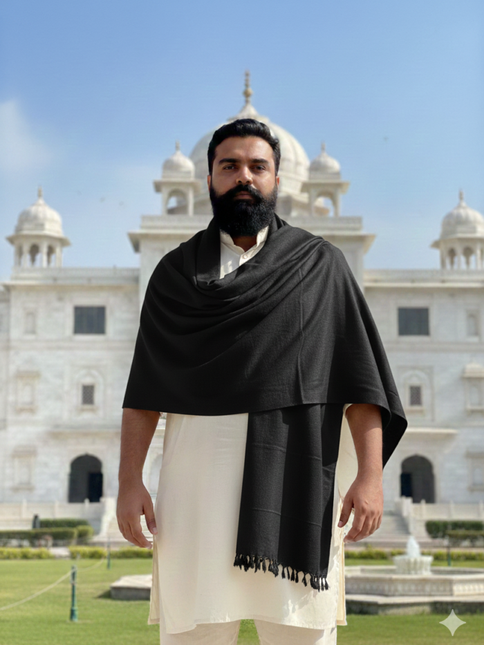 Midnight Black Signature Wool Shawl