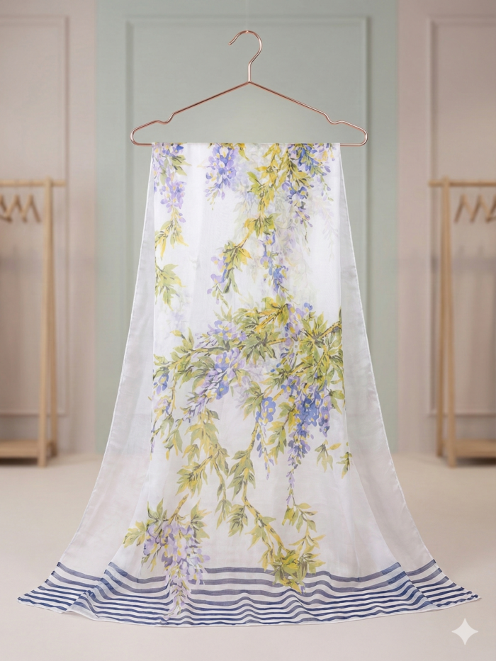 Lavender Breeze Floral Printed Dupatta