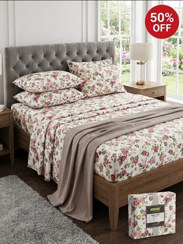Luxury Floral King Size Bed Sheets – 50% OFF