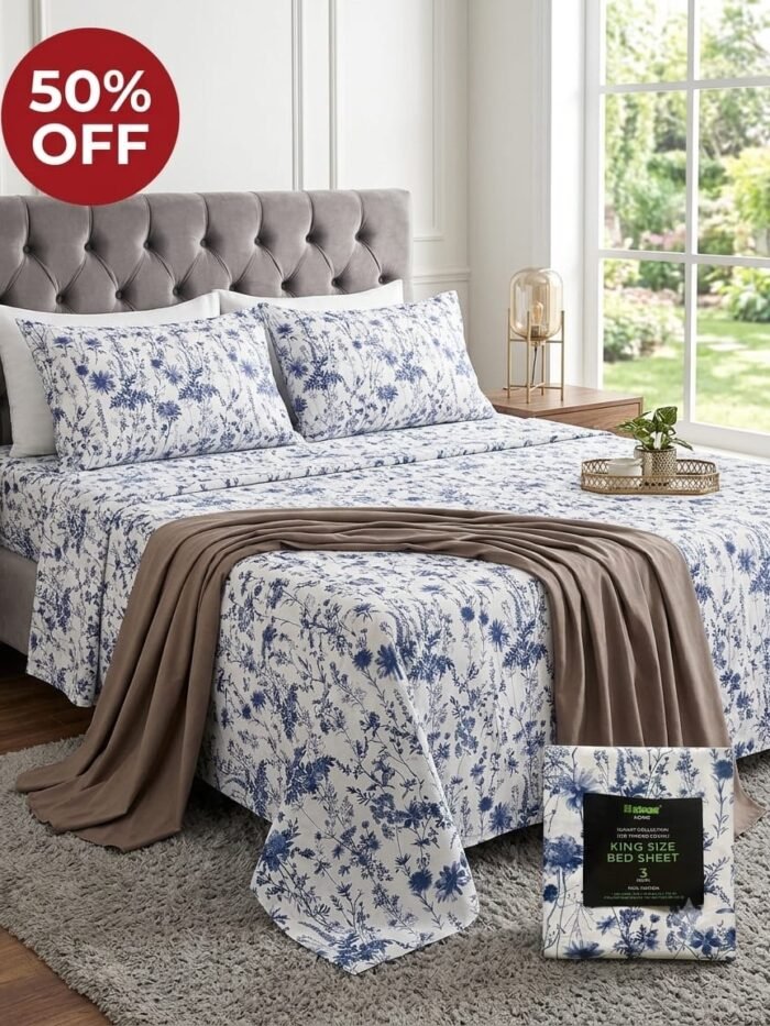 Luxury Floral King Size Bed Sheets – 50% OFF