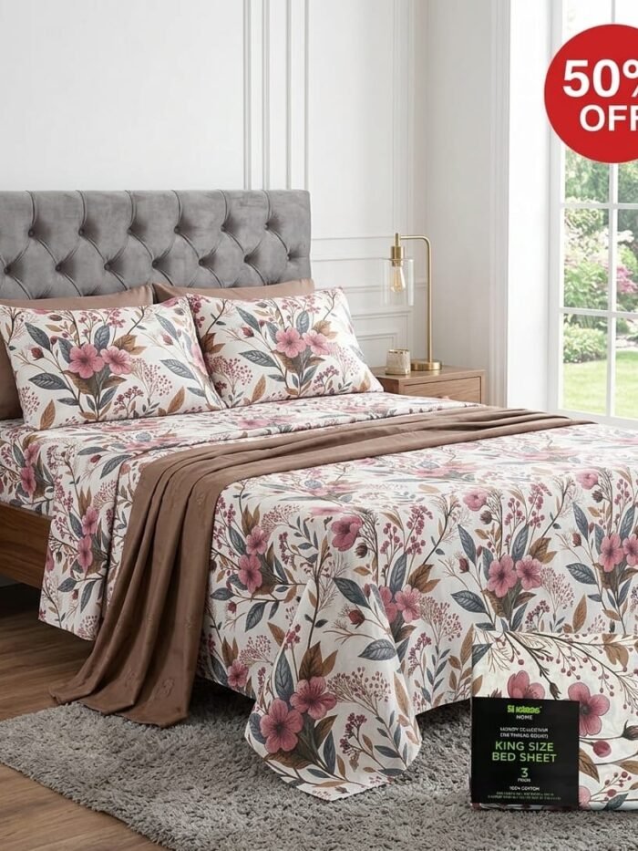 Luxury Floral King Size Bed Sheets – 50% OFF