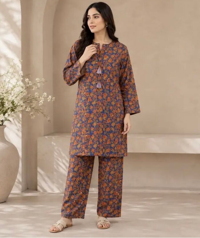 Khaadi – Royal Rust Printed 2-Piece Suit