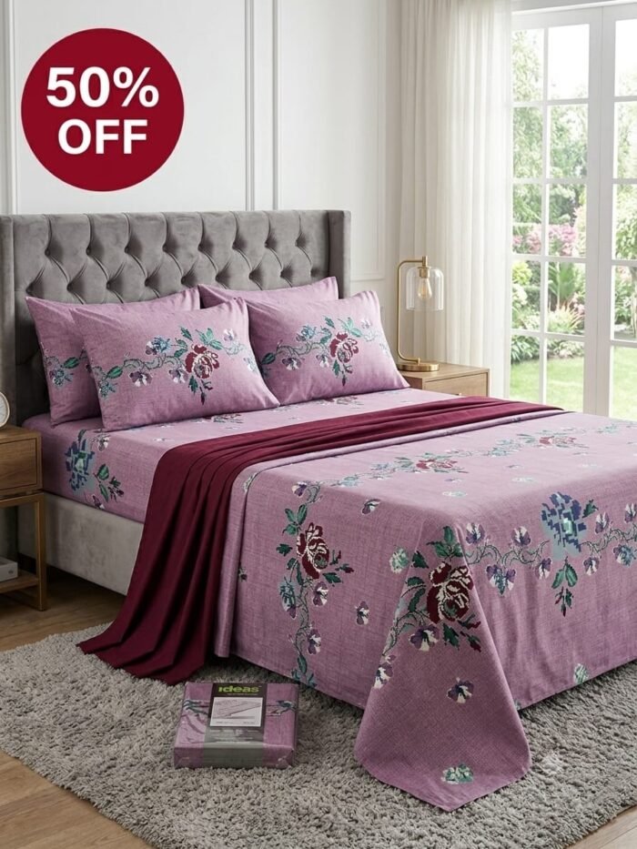 Luxury Floral King Size Bed Sheets – 50% OFF