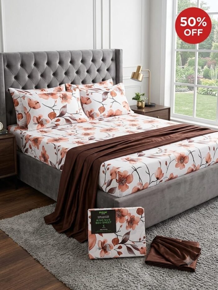 Luxury Floral King Size Bed Sheets – 50% OFF