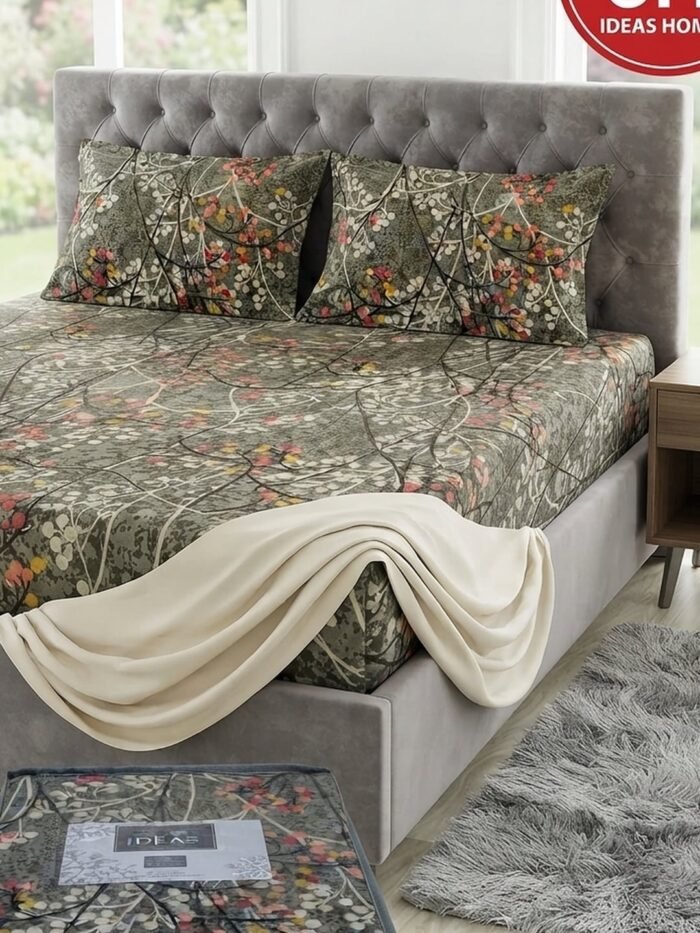Ideas Home King Size Cotton Bedsheet Set | Premium Floral Prints