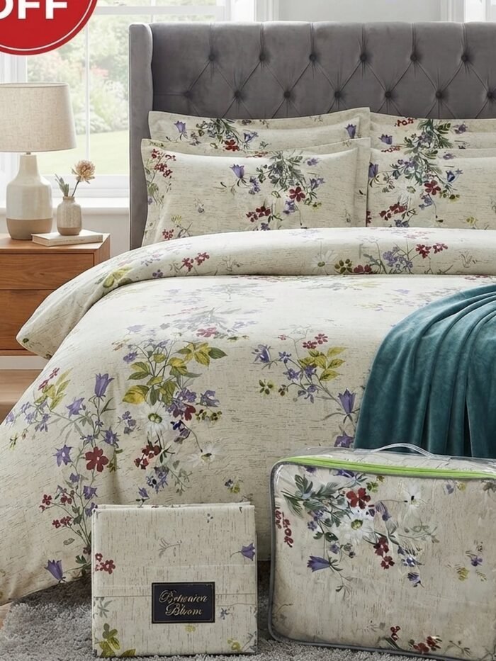 Ideas Home King Size Cotton Bedsheet Set | Premium Floral Prints